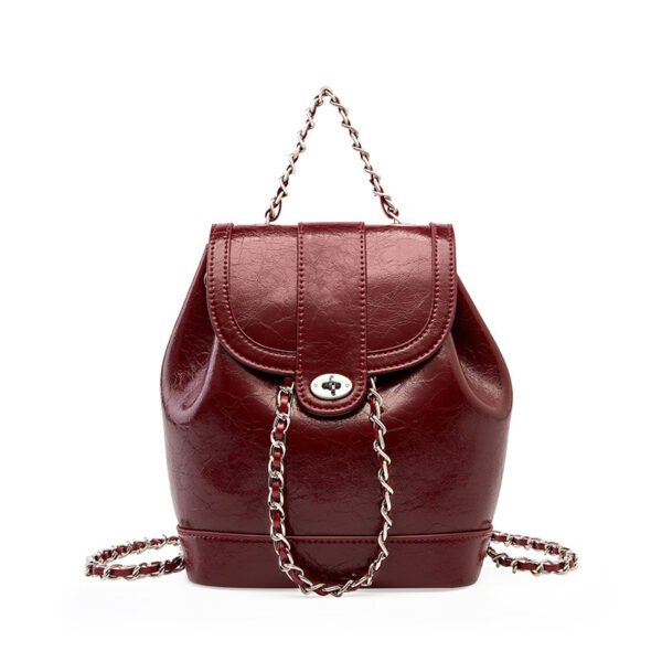 Chain Cowhide Large Capacity Retro One Shoulder Two Shoulders Bag - Image 5