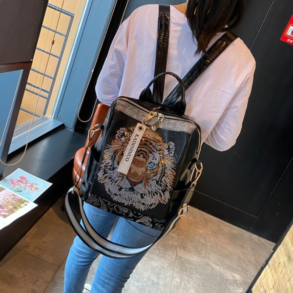 Women's Backpack With Foreign Style And Diamonds Is Fashionable Personalized And Light - Image 2