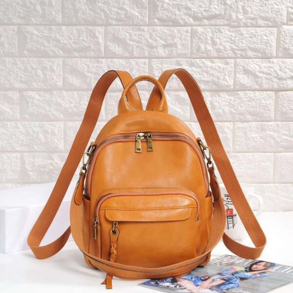 Retro Soft Leather Fashion Backpack - Image 2