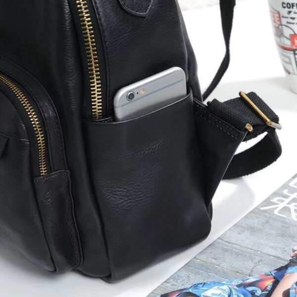 Retro Soft Leather Fashion Backpack - Image 6