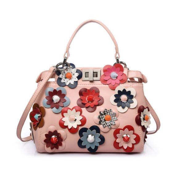 Cowhide Bag Handbag Mini Flower Shoulder Diagonal Female Bag - Image 3