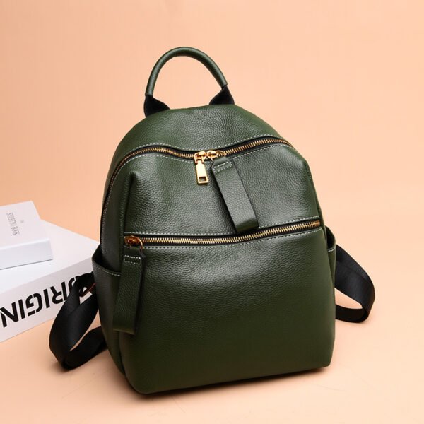 Leather Backpack Women All-Match Fashion Top Layer Leather Small Backpack - Image 4