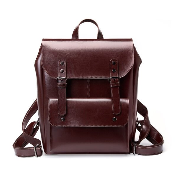 Leather Backpack Women's Wear-resistant Retro - Image 8