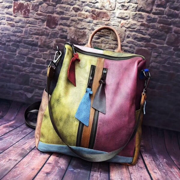 Women Backpack Cowhide Leather Backpacks Casual - Image 6