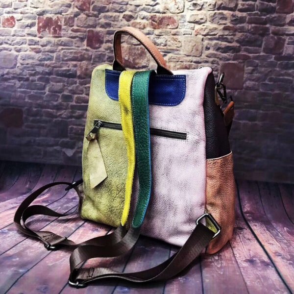 Women Backpack Cowhide Leather Backpacks Casual - Image 5