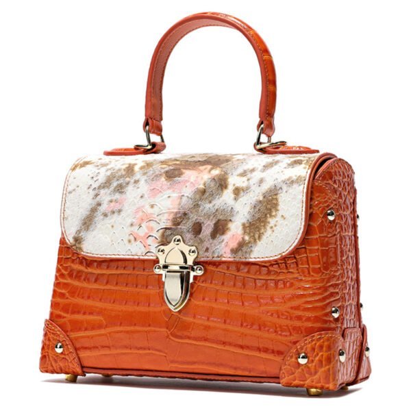 Cowhide Fashion Crocodile-striped Tote Bag - Image 4