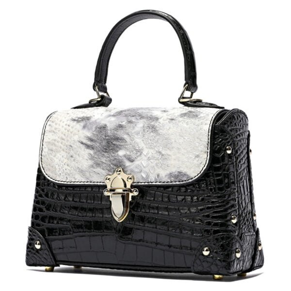 Cowhide Fashion Crocodile-striped Tote Bag - Image 7