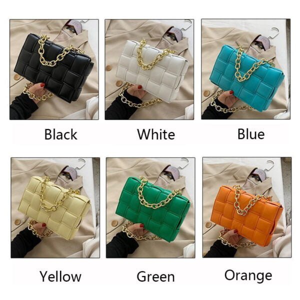 Cowhide Handbags Woven Small Square Bag Chain One Shoulder Diagonal - Image 7