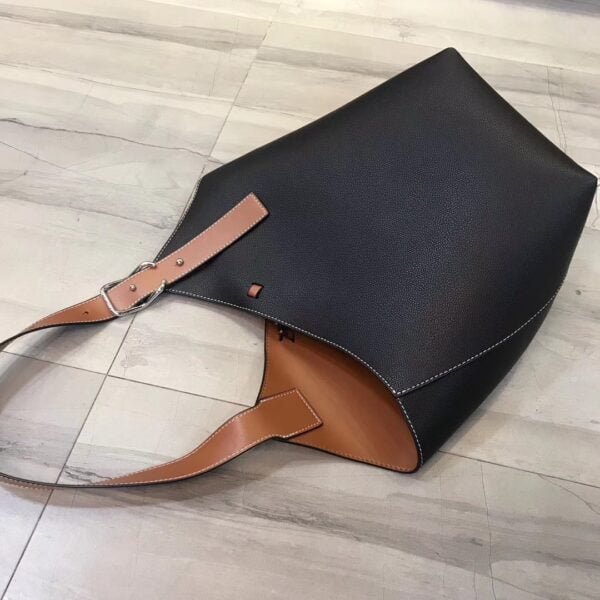 Bucket bag all-match soft leather female bag - Image 5