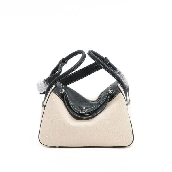 Canvas With Top Layer Cowhide Portable Shoulder Bag - Image 6