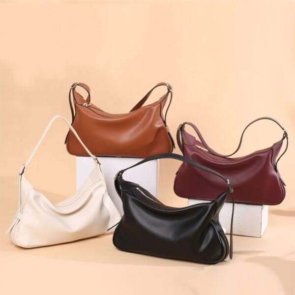 Casual Soft Leather Underarm Portable Crossbody Shoulder Bag