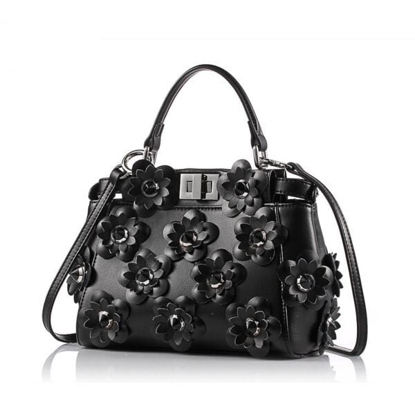 Cowhide Bag Handbag Mini Flower Shoulder Diagonal Female Bag - Image 5