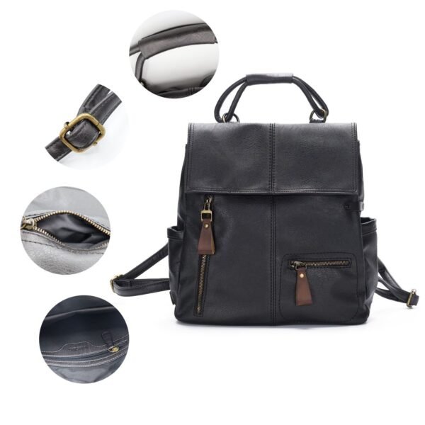 Women's Backpack Leather Anti-theft Casual - Image 3