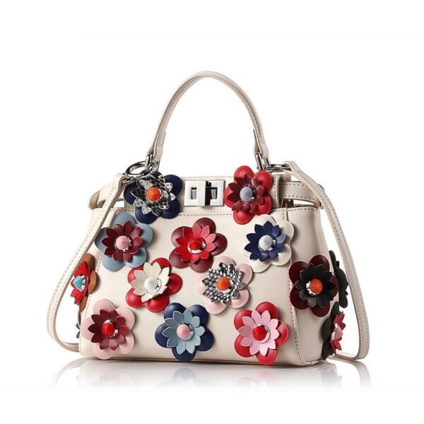 Cowhide Bag Handbag Mini Flower Shoulder Diagonal Female Bag - Image 6