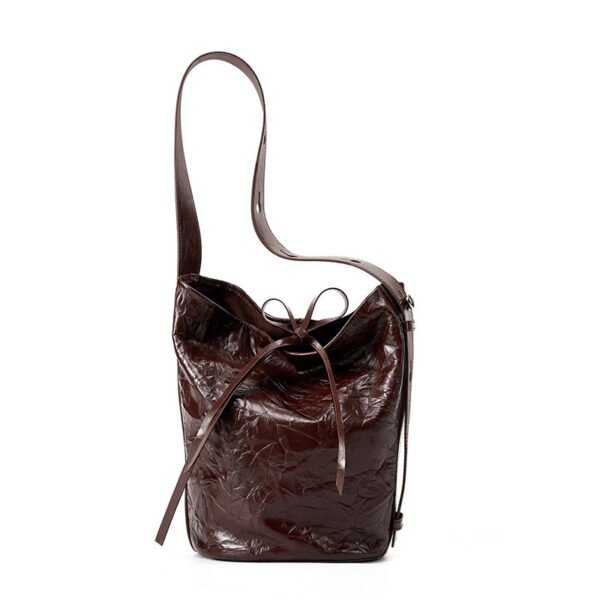 Bucket Bag Fashion Special-interest Hand Grip Pattern Leather One-shoulder Crossbody Tote - Image 7