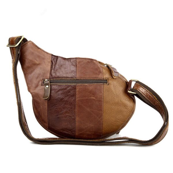 Leather bag leather women's leisure straddle leaf chest bag - Image 2