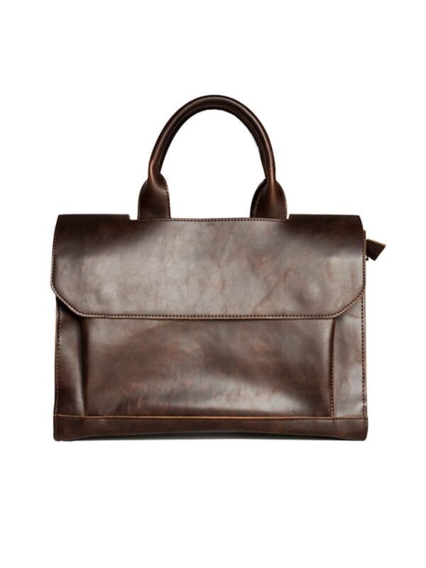 Crazy Horse Leather Brief Shoulder Crossbody Bag - Image 4