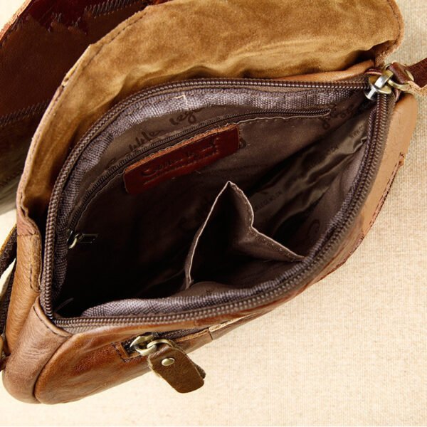 Leather bag leather women's leisure straddle leaf chest bag - Image 4