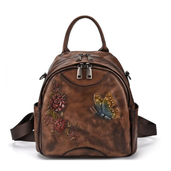 Vintage first layer cowhide backpack - Image 6