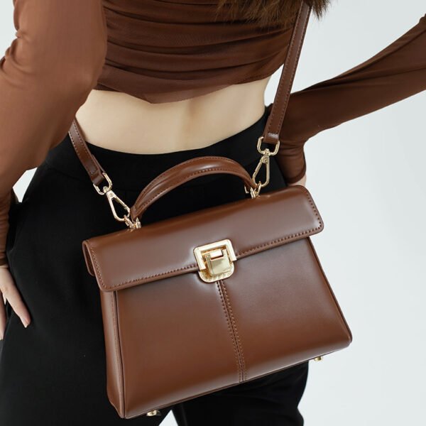 Women's Leather Vachette Clasp Portable Shoulder Bag - Image 10