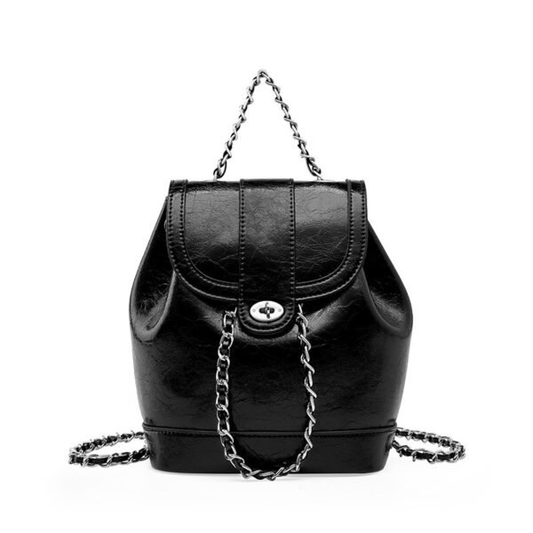 Chain Cowhide Large Capacity Retro One Shoulder Two Shoulders Bag - Image 7