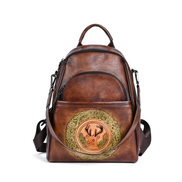 Large Capacity Backpack With Personalized Deer Head Design - Image 3