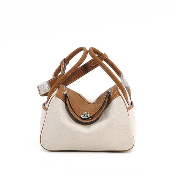 Canvas With Top Layer Cowhide Portable Shoulder Bag - Image 3