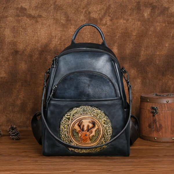 Large Capacity Backpack With Personalized Deer Head Design - Image 5