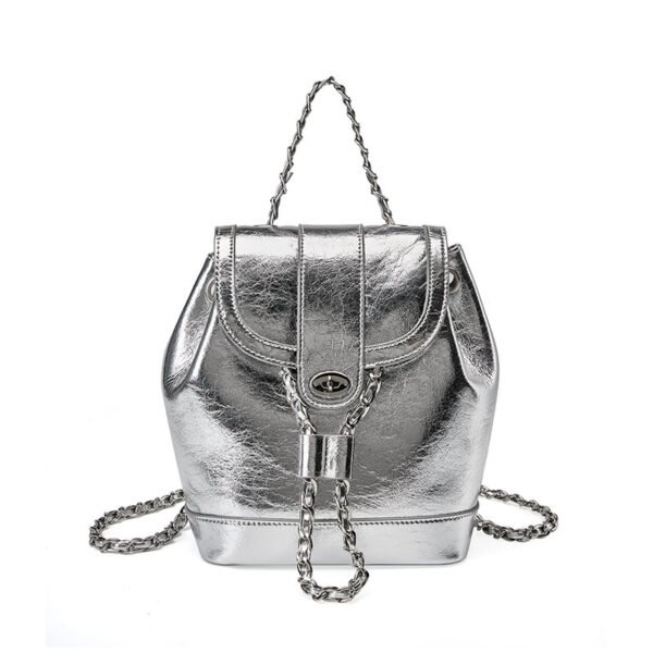 Chain Cowhide Large Capacity Retro One Shoulder Two Shoulders Bag - Image 6