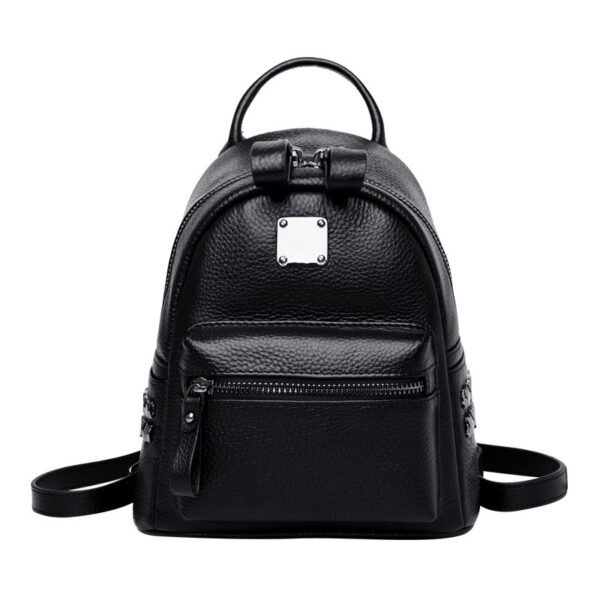 Korean Style Casual Leather Stereotyped Student Backpack - Image 6