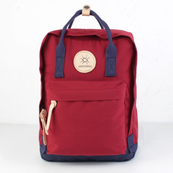 Japanese Academy Style Minimalist Large Capacity Canvas Waterproof Backpack - Image 3