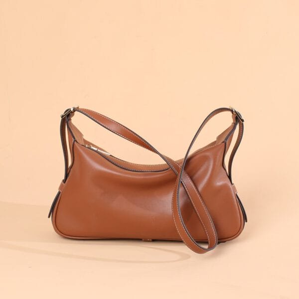 Casual Soft Leather Underarm Portable Crossbody Shoulder Bag - Image 2