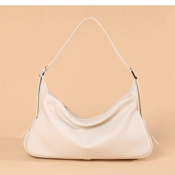 Casual Soft Leather Underarm Portable Crossbody Shoulder Bag - Image 5