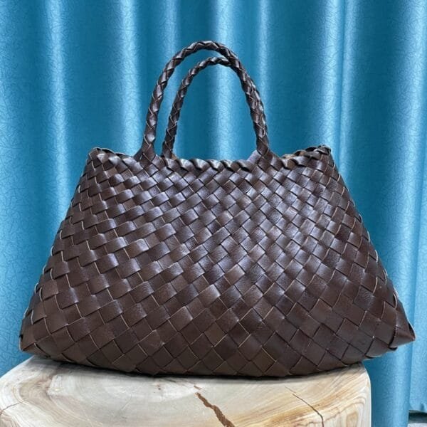 Braided Baotou Layer Cowhide Pure Handmade Basket Bag - Image 4