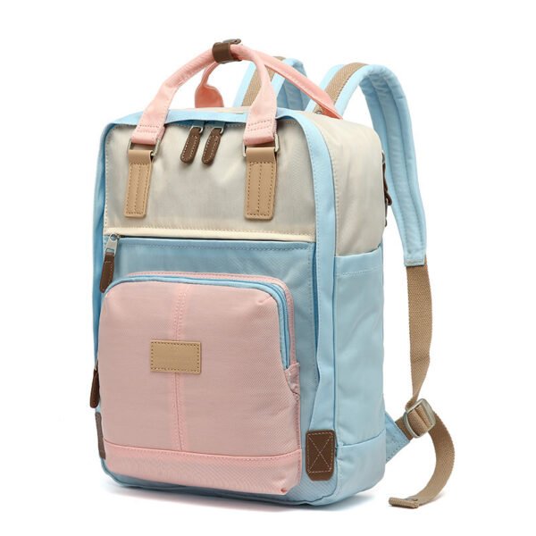 Men's Fashion Contrast Color Laptop Backpack - Image 4