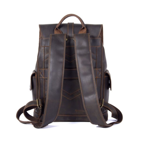 Large-capacity Leather School Bag Travel Locomotive Bag - Image 3