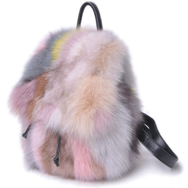 Trendy Casual Fur Handbags Fox Fur Real Hair Backpack - Image 4