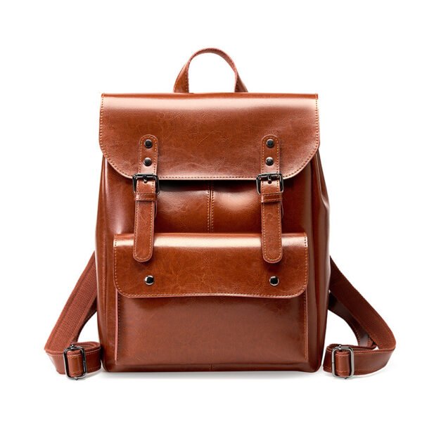 Leather Backpack Women's Wear-resistant Retro - Image 7