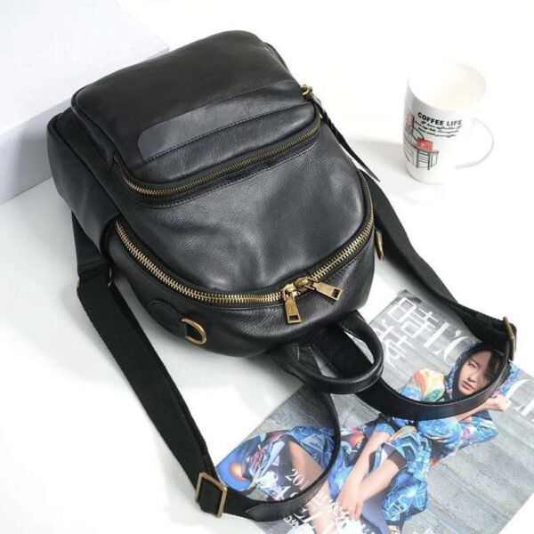 Retro Soft Leather Fashion Backpack - Image 8