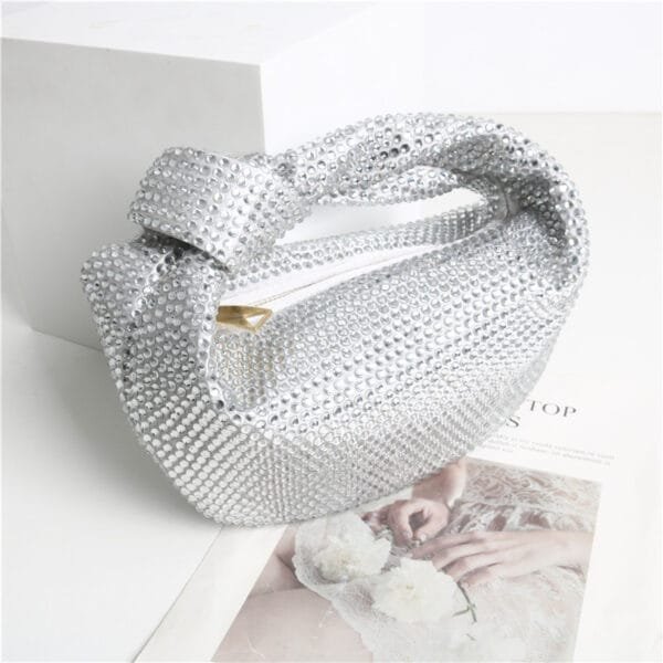 Women's Rhinestone Knotted Underarm Shoulder Bag - Image 4