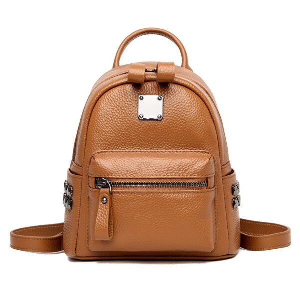 Korean Style Casual Leather Stereotyped Student Backpack - Image 4