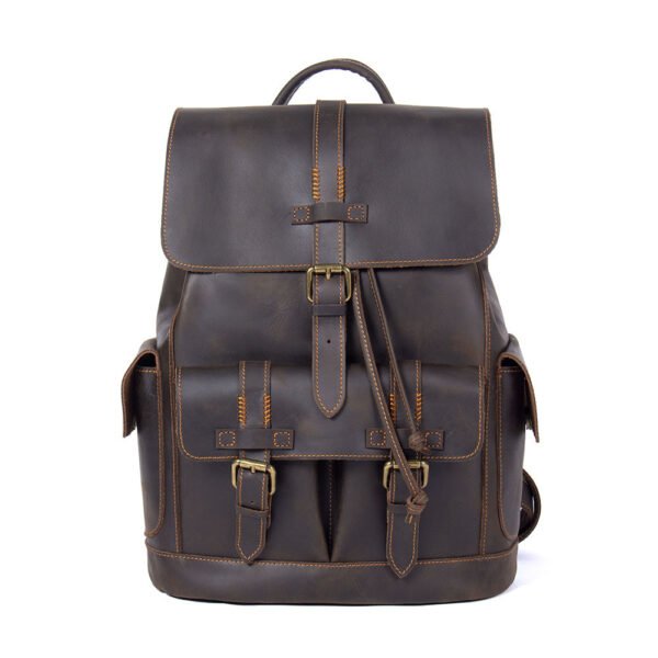 Large-capacity Leather School Bag Travel Locomotive Bag - Image 5