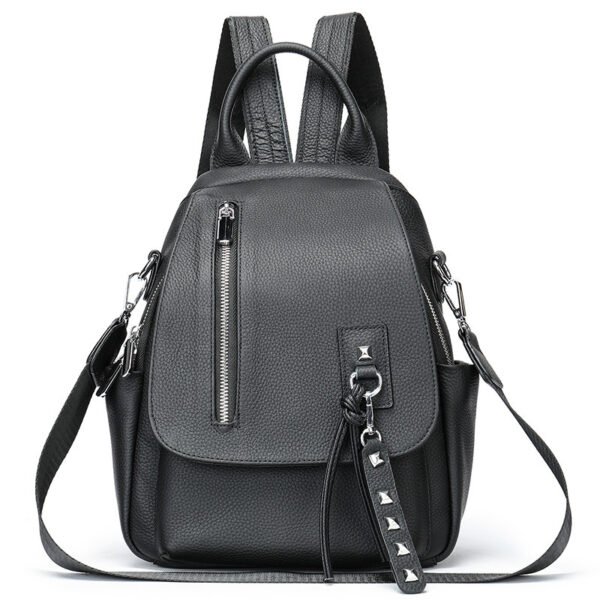 Women's Casual Simple Leather Backpack - Image 6