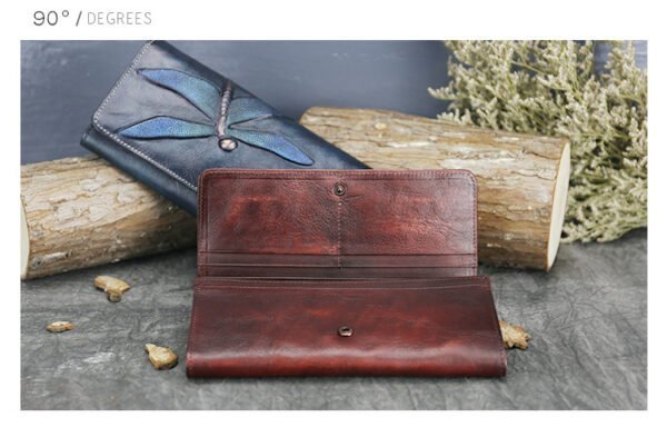 Top Layer Women's Butterfly Leather Long Wallet - Image 5