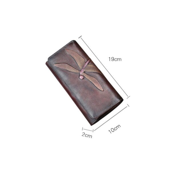 Top Layer Women's Butterfly Leather Long Wallet - Image 4