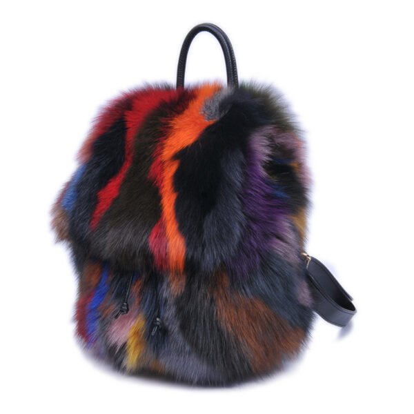 Trendy Casual Fur Handbags Fox Fur Real Hair Backpack - Image 5