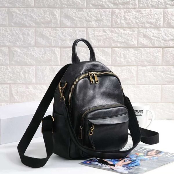 Retro Soft Leather Fashion Backpack - Image 3