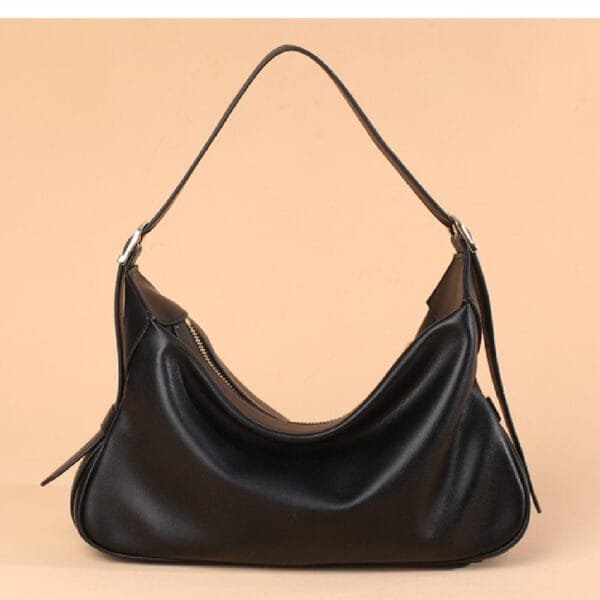 Casual Soft Leather Underarm Portable Crossbody Shoulder Bag - Image 9