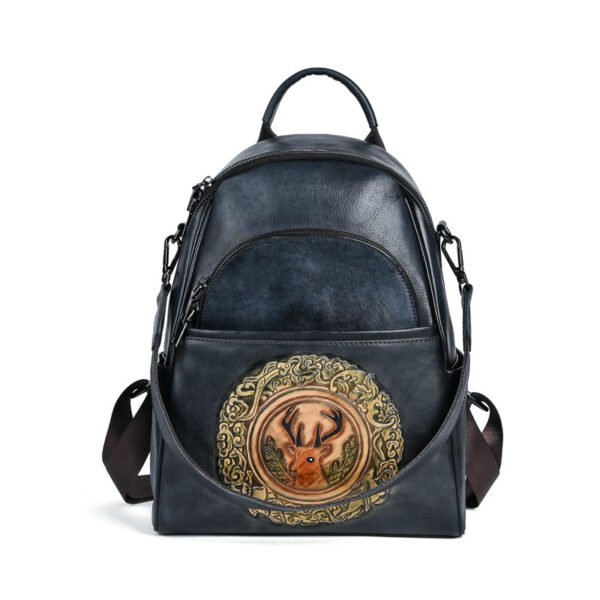 Large Capacity Backpack With Personalized Deer Head Design - Image 2