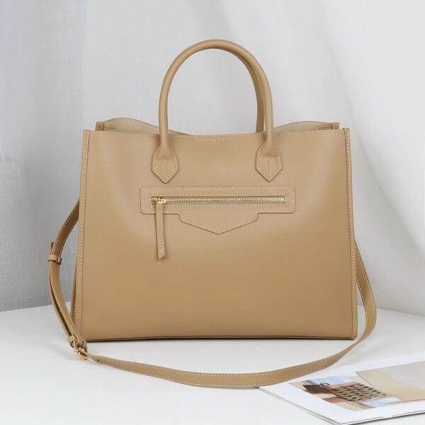 Women's Large Capacity Genuine Leather Tote Bag - Image 2